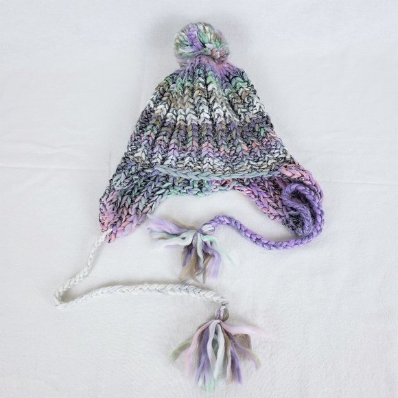 Claire's Pastel Silver Knit Beanie Ear Flaps